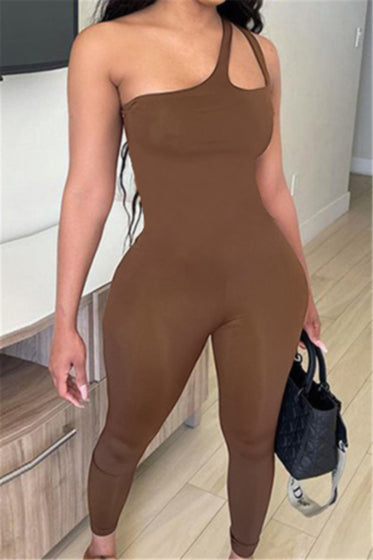 Fast Love Jumpsuit - Brown