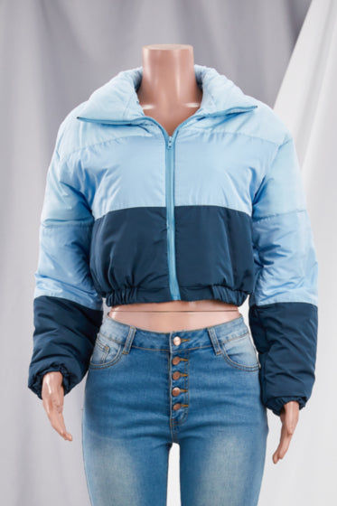 LAYER UP PUFFER COAT- Blue