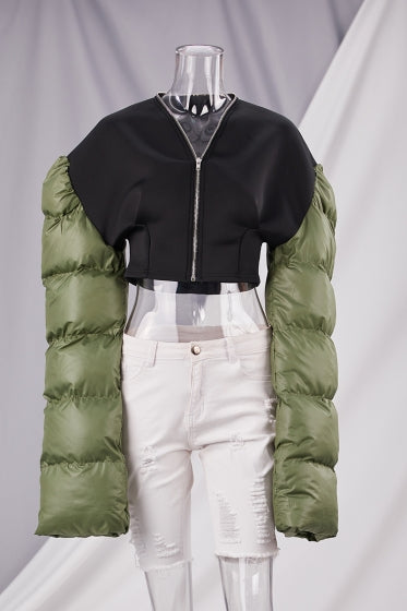 It Girl Puffer Jacker -Olive