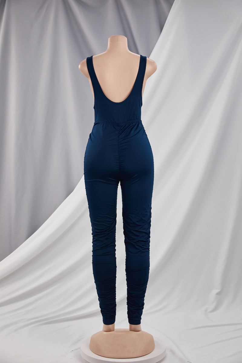 The Right Fit Jumpsuit- Navy